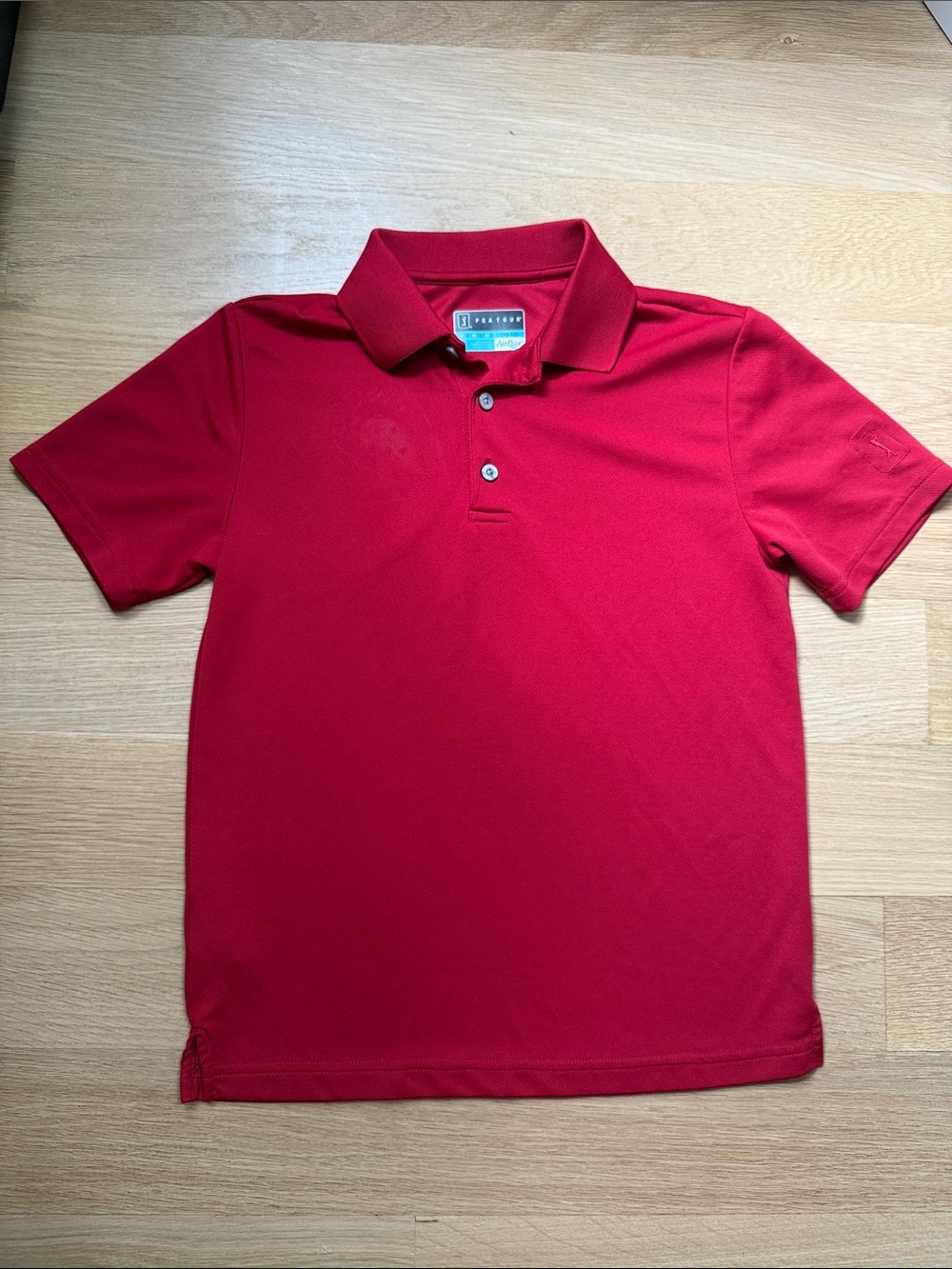 PGA Tour Red Boys' Short Sleeve Polo Sz M 10-12